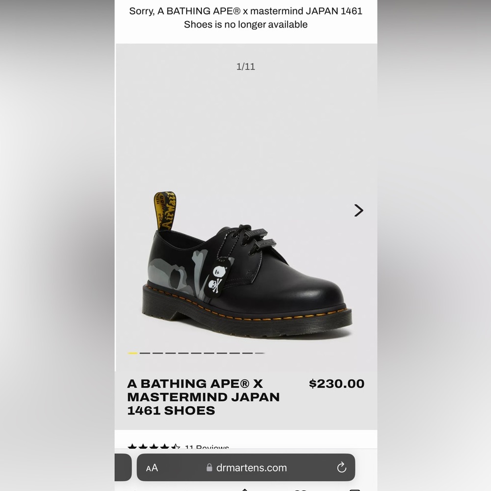 A BATHING APE® X MASTERMIND JAPAN 1461 SHOES